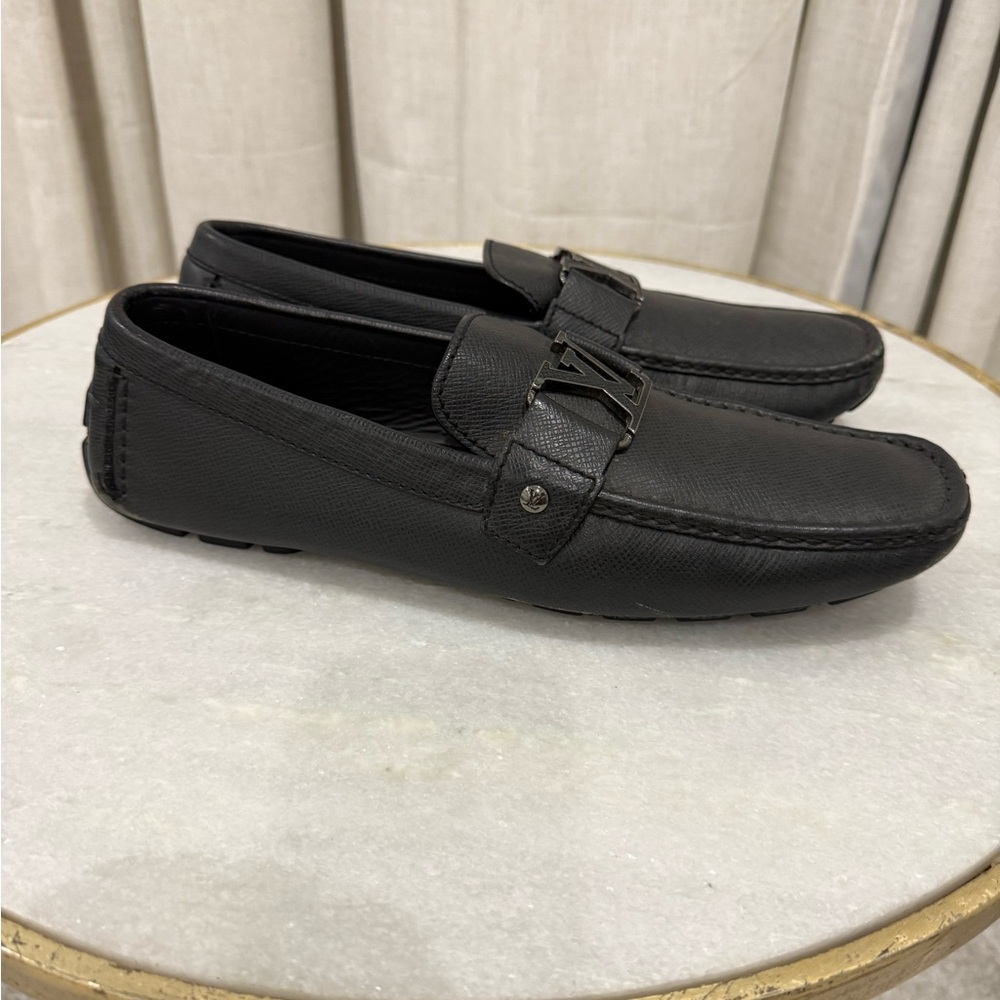 Louis Vuitton Black Leather Loafers